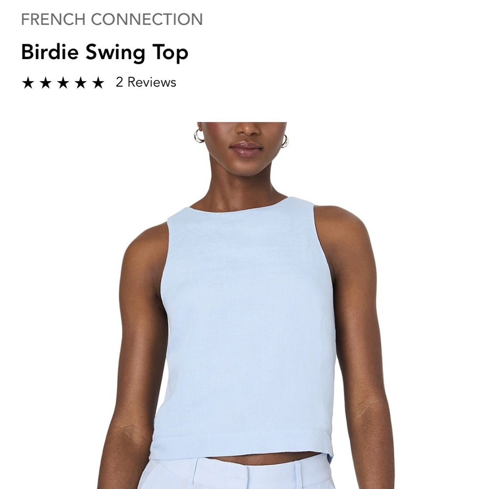 French Connection Sky Blue Birdie Tank Top new without tag